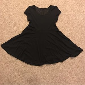 🔻PRICE DROP🔻Black Skater Dress with Lace Panel