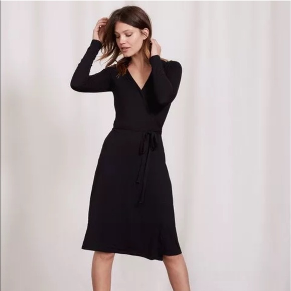Boden black wrap dress clearance
