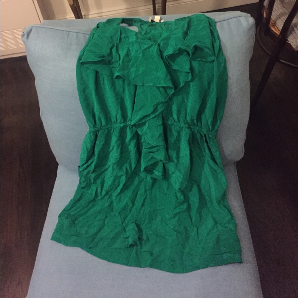 GREYLIN KELLY GREEN PLAYSUIT WITH RUFFLE