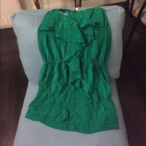 GREYLIN KELLY GREEN PLAYSUIT WITH RUFFLE