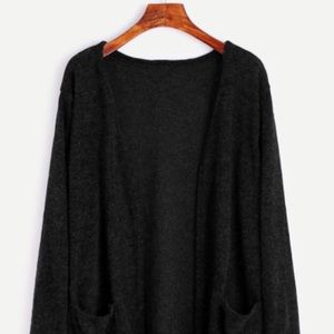 Charcoal/Black Cardigan with Pockets