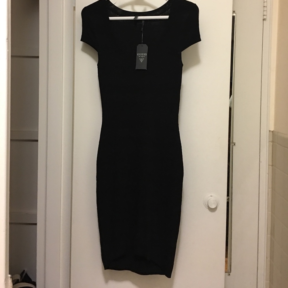 Guess fitted knit pointelle dress
