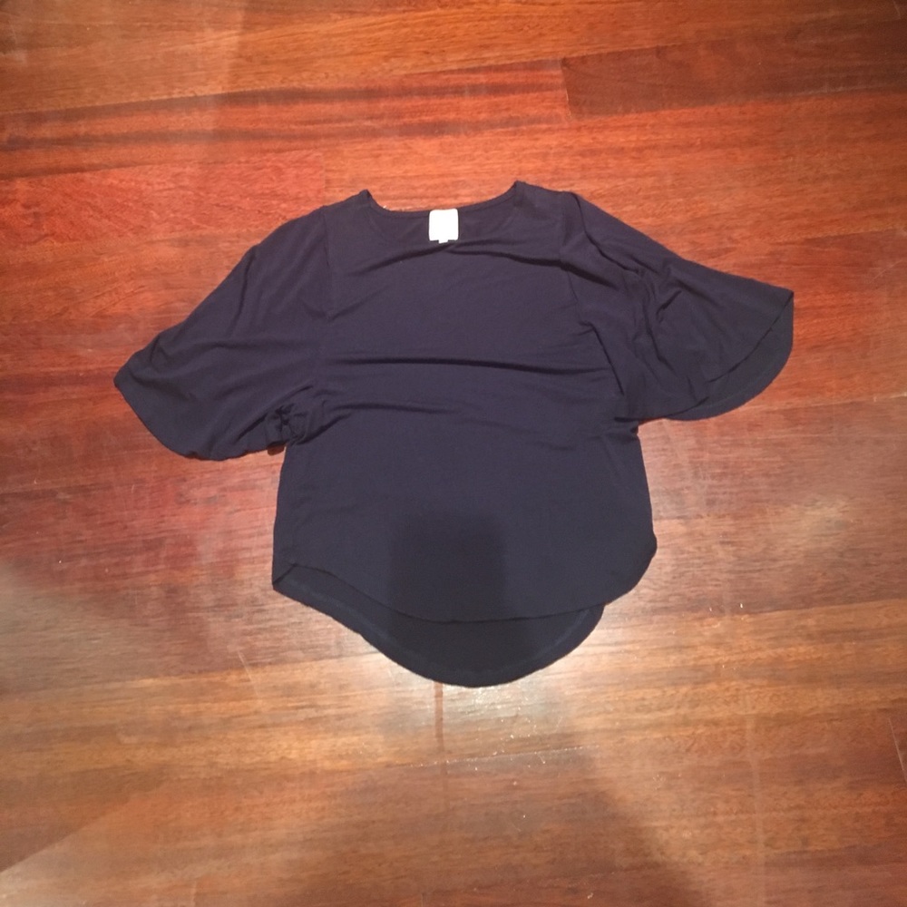 drapey navy blue shirt