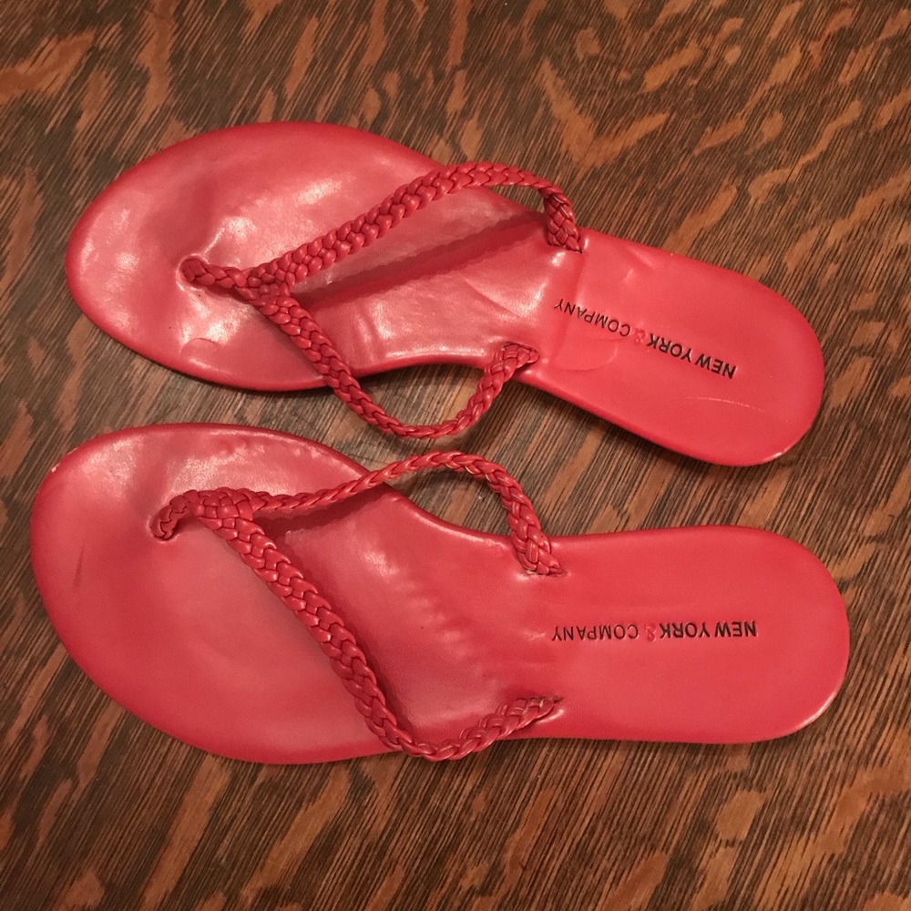 Coral braided sandals