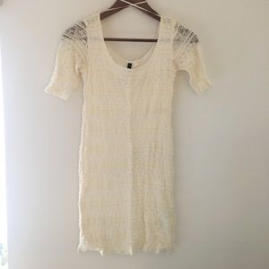 H&M Bodycon Lace Cream Mini Dress 2
