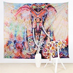 watercolor elephant tapestry