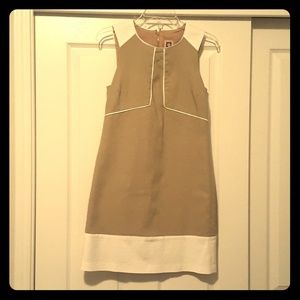 Adorable Sleveless Tan & White Mini