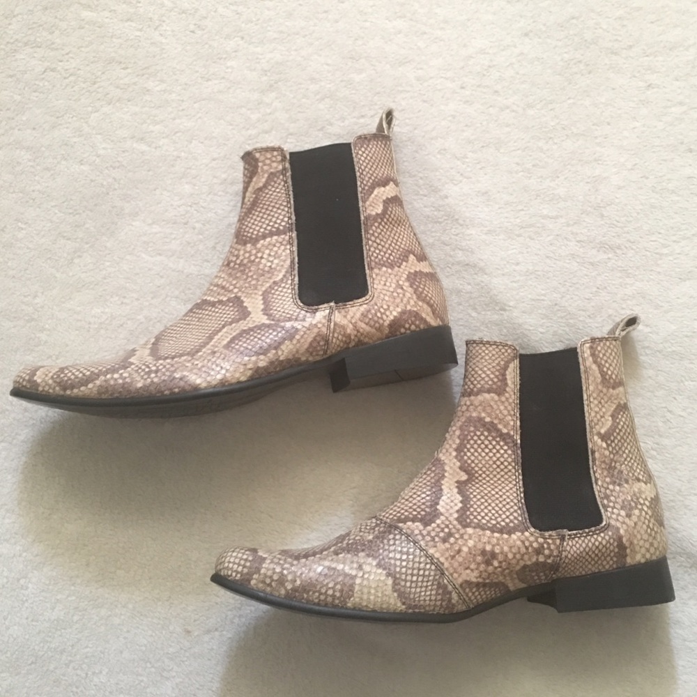 ASOS faux snake skin Chelsea boot