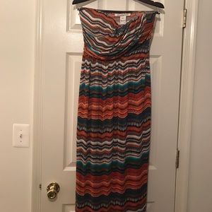American Rag Multicolor Strapless Maxi Dress