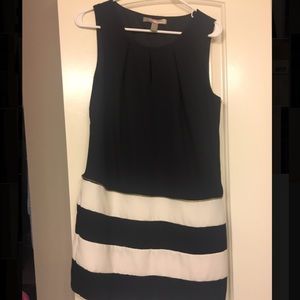 Black and white sleeveless dress