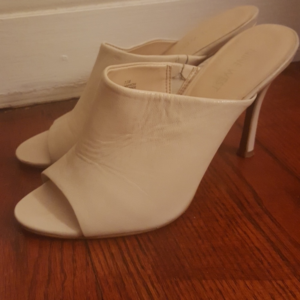 Cream mule sandals