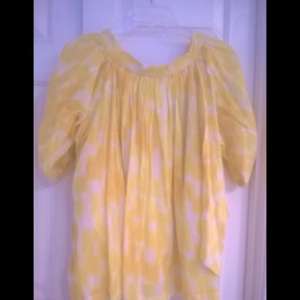 See by Chloe Yellow and White Blouse Size 6