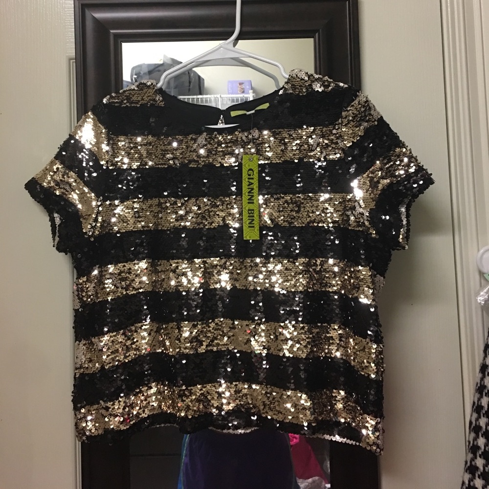 Gianni Bini Sequin Crop Top