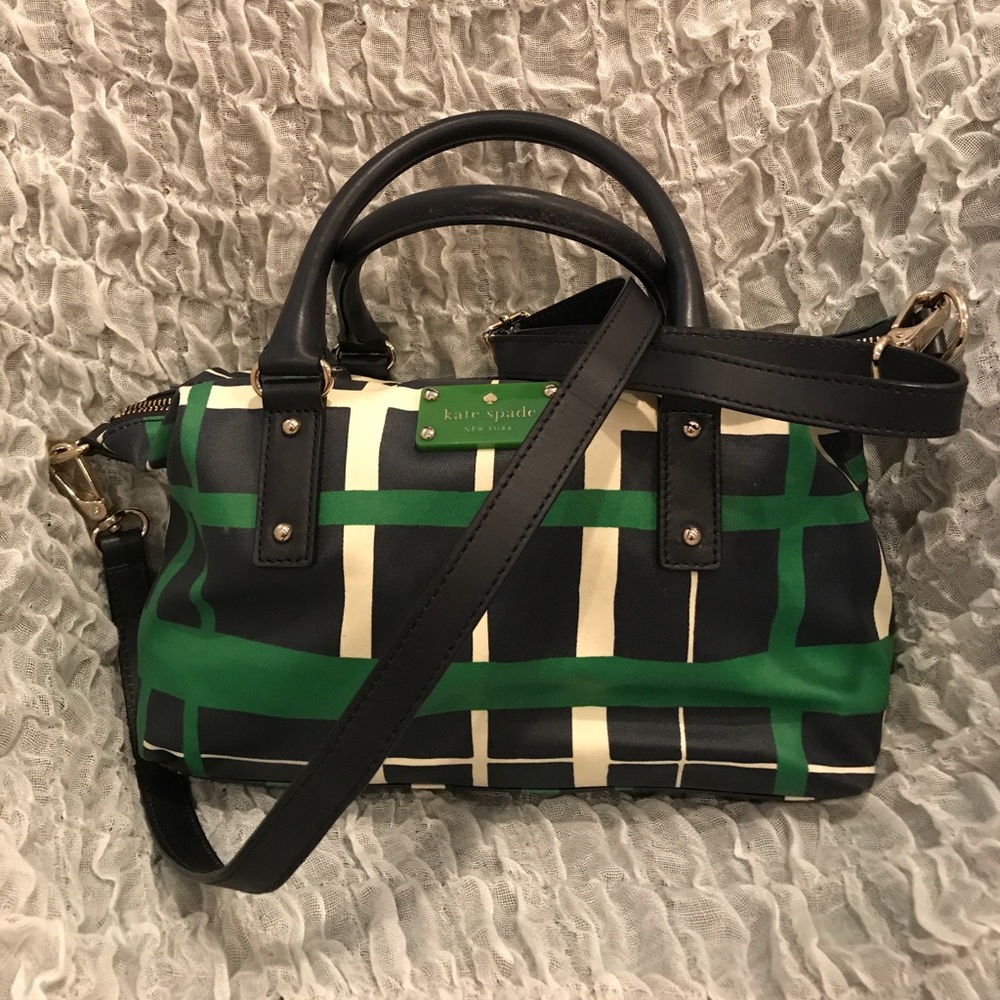 Kate Spade green, nave, and white stripe purse!!!