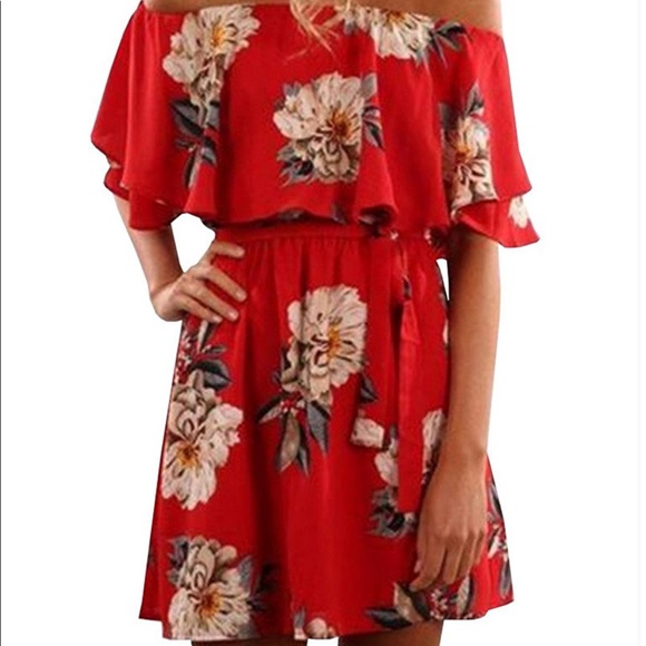 Dresses & Skirts - 🔥final price 🔥off shoulder floral ruffle dress