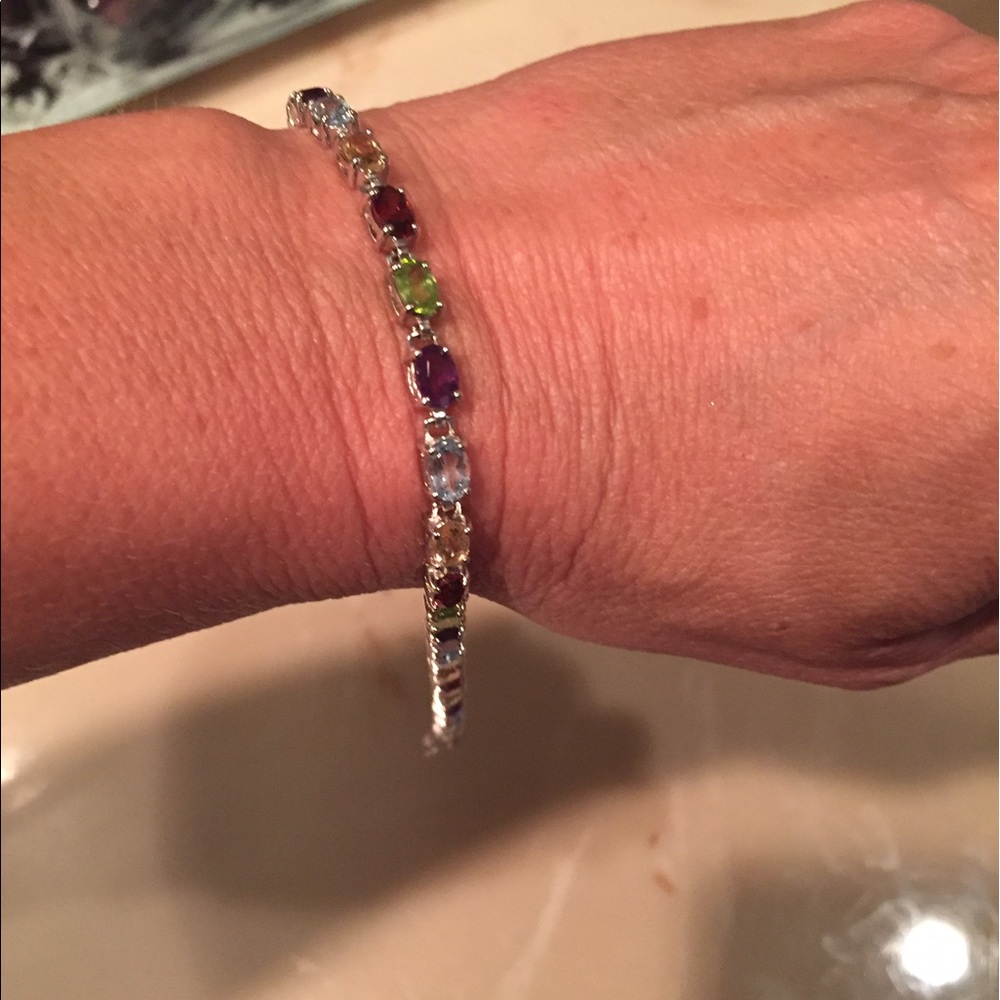 Gemstone and .925 silver bracelet