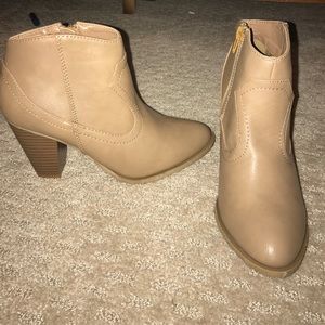 Tan "Leather" Booties