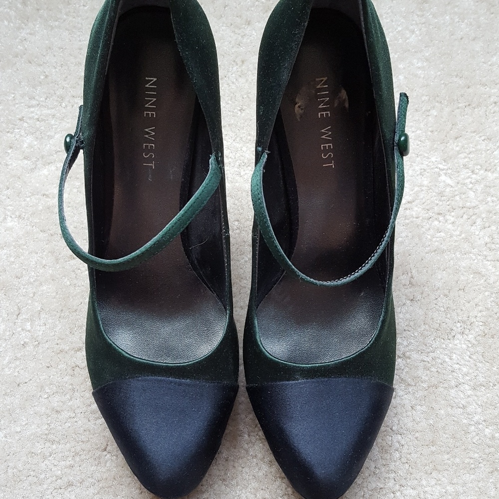 Nine West satin platform mary jane pump