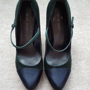 Nine West satin platform mary jane pump