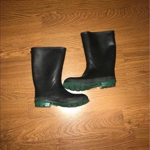 Black rain boots
