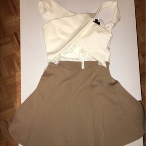 Tan and white NBD dress