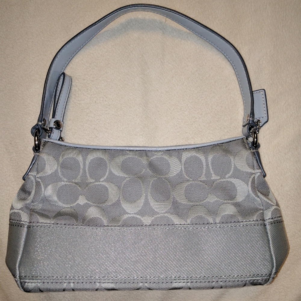 Small Gray Coach Signature Handbag