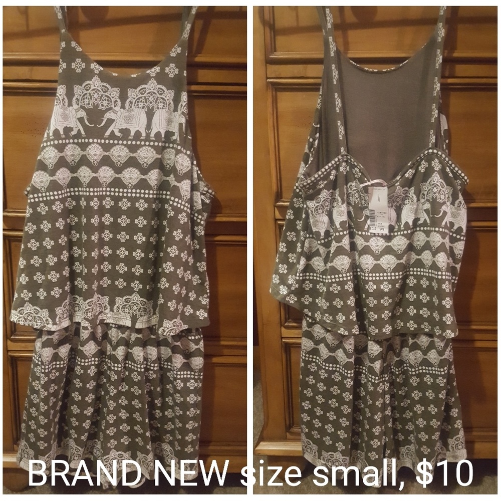 Army green and white romper