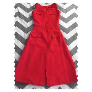 True Vintage 1960's Red Aline Day Dress