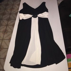 Black and White Knee length dress