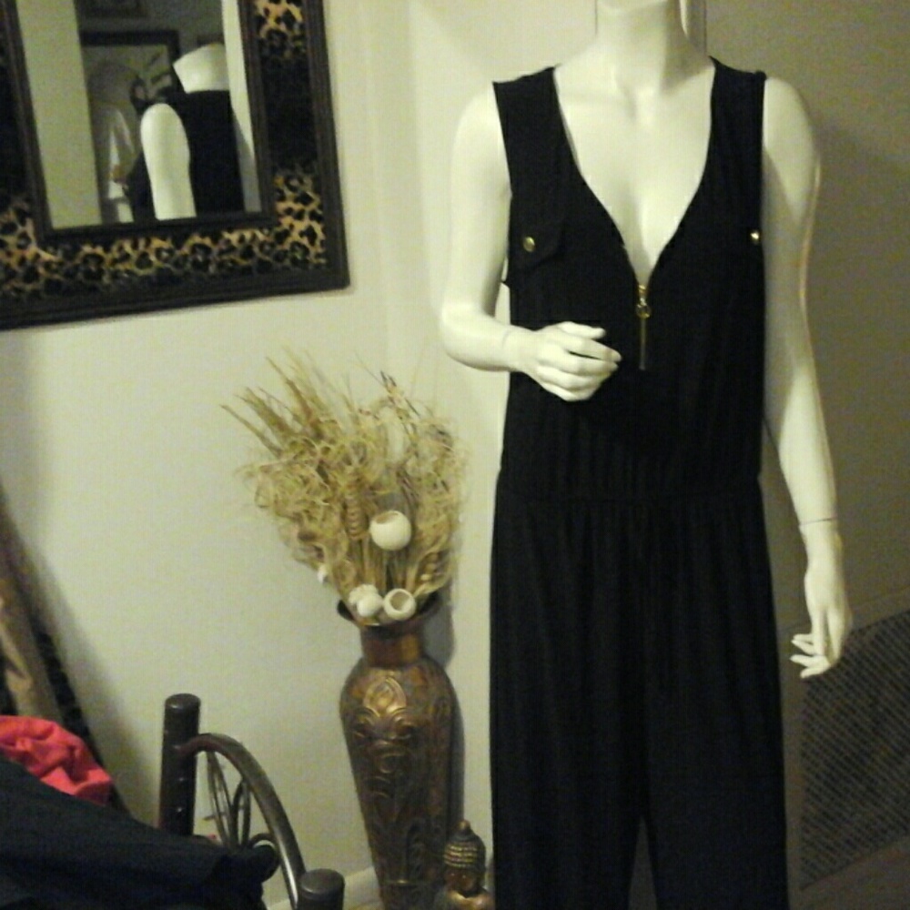 Brand New Black stretch material jumpsuit
