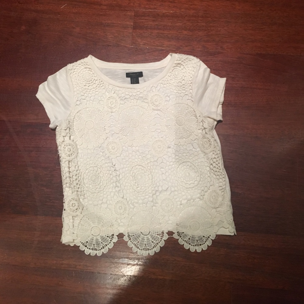 Cream Lace Top