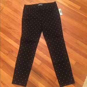 NWT Old Navy black polka dot ankle pant 4 petite
