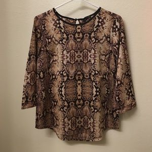 The Limited Full Dark Maroon Snake Print Blouse SP