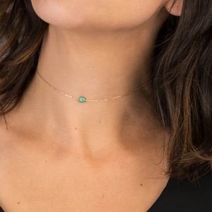 Dainty Gold Turquoise Choker