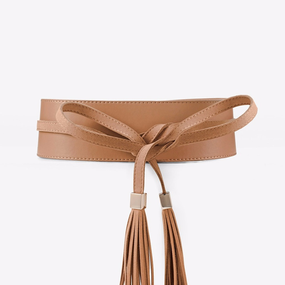 Reversible suede obi wrap tassel belt - Picture 2 of 5