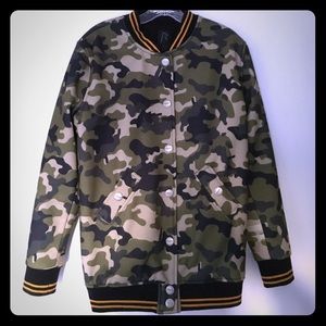 Rihanna for River Island Camouflage Varsity Jacket