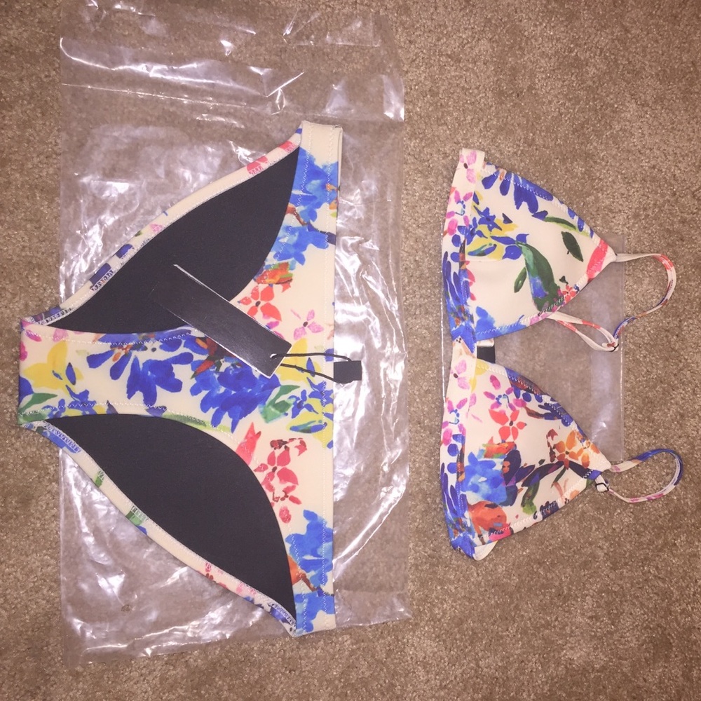 Neoprene Floral 2 Piece Swim Suit