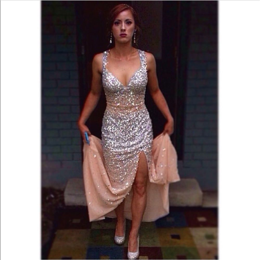 Nude prom dress