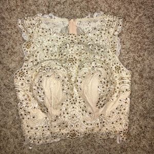 Mac Duggal gold size 0 prom dress