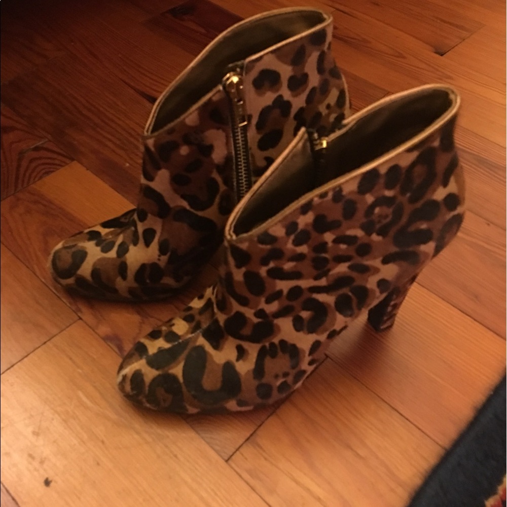 Jessica Simpson Calf Hair Booties Leopard
