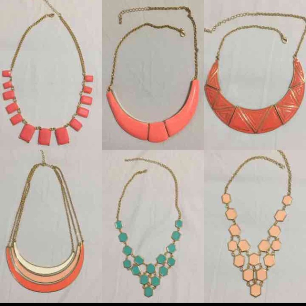 6 pcs statement necklaces
