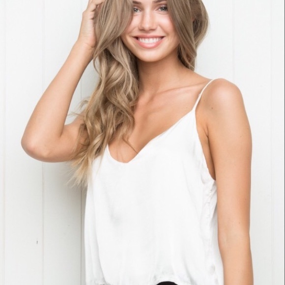 white satin cami