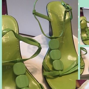 Italian shoe maker -lime green sandal