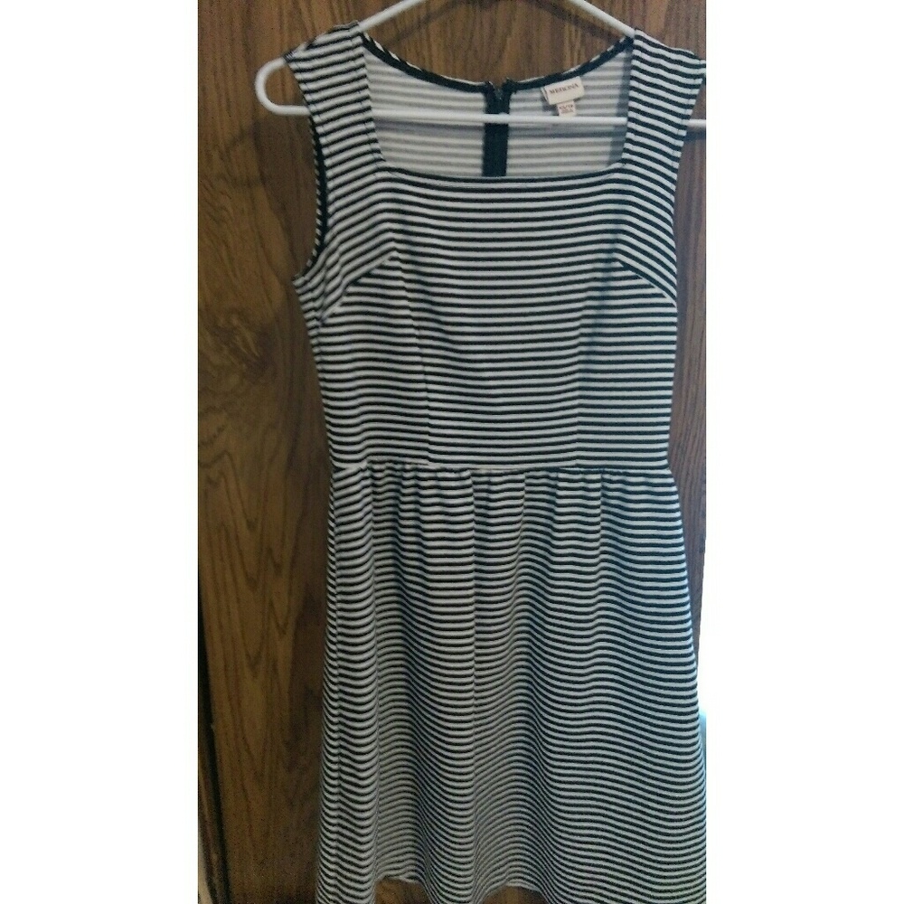 Merona Striped Sleeveless Dress, Navy/White