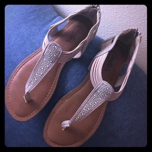 Iridescent rhinestone sandals!!