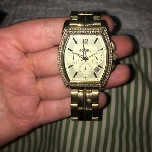 Gold Fossil Watch