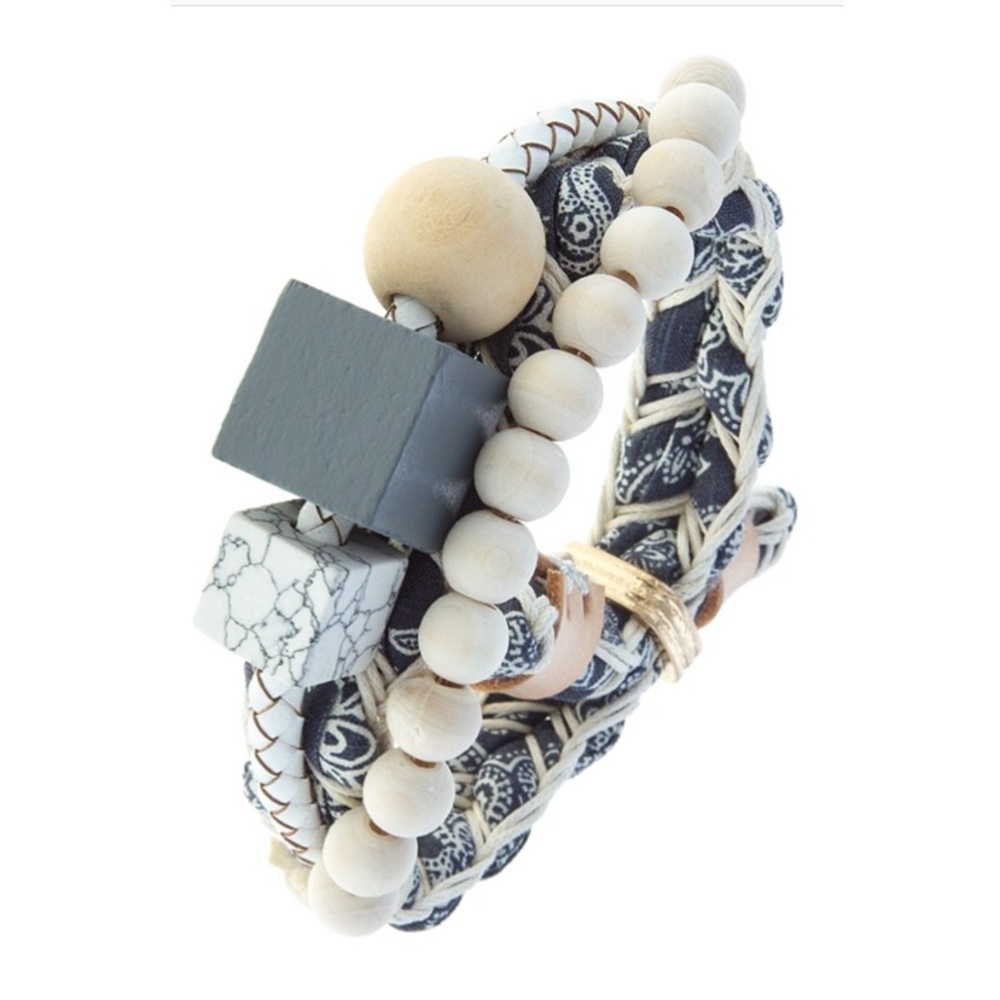 Blue Bandana Chunky Junky Bracelet