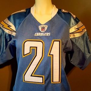 WOMEN'S LARGE TOMLINSON CHARGERS FOOTBALL JERSEY