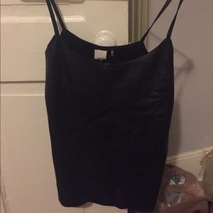 Black Leather Ecru Top