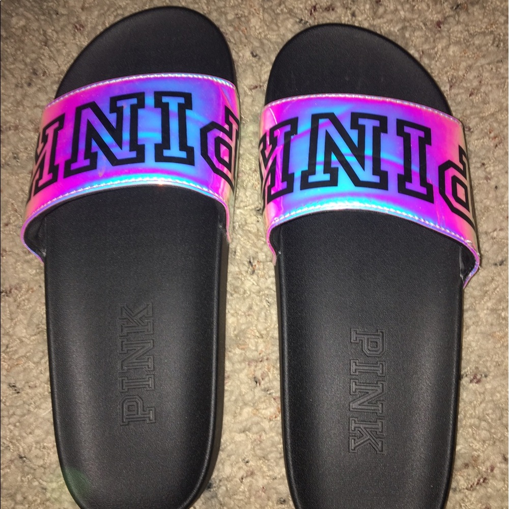 VS PINK IRIDESCENT SLIDES